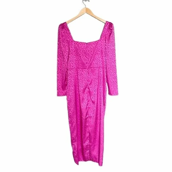 strapless open back dress Ellis Trendy Short Sleeves Slit Long Velvet Bridesmaid Dresses, Fuchsia